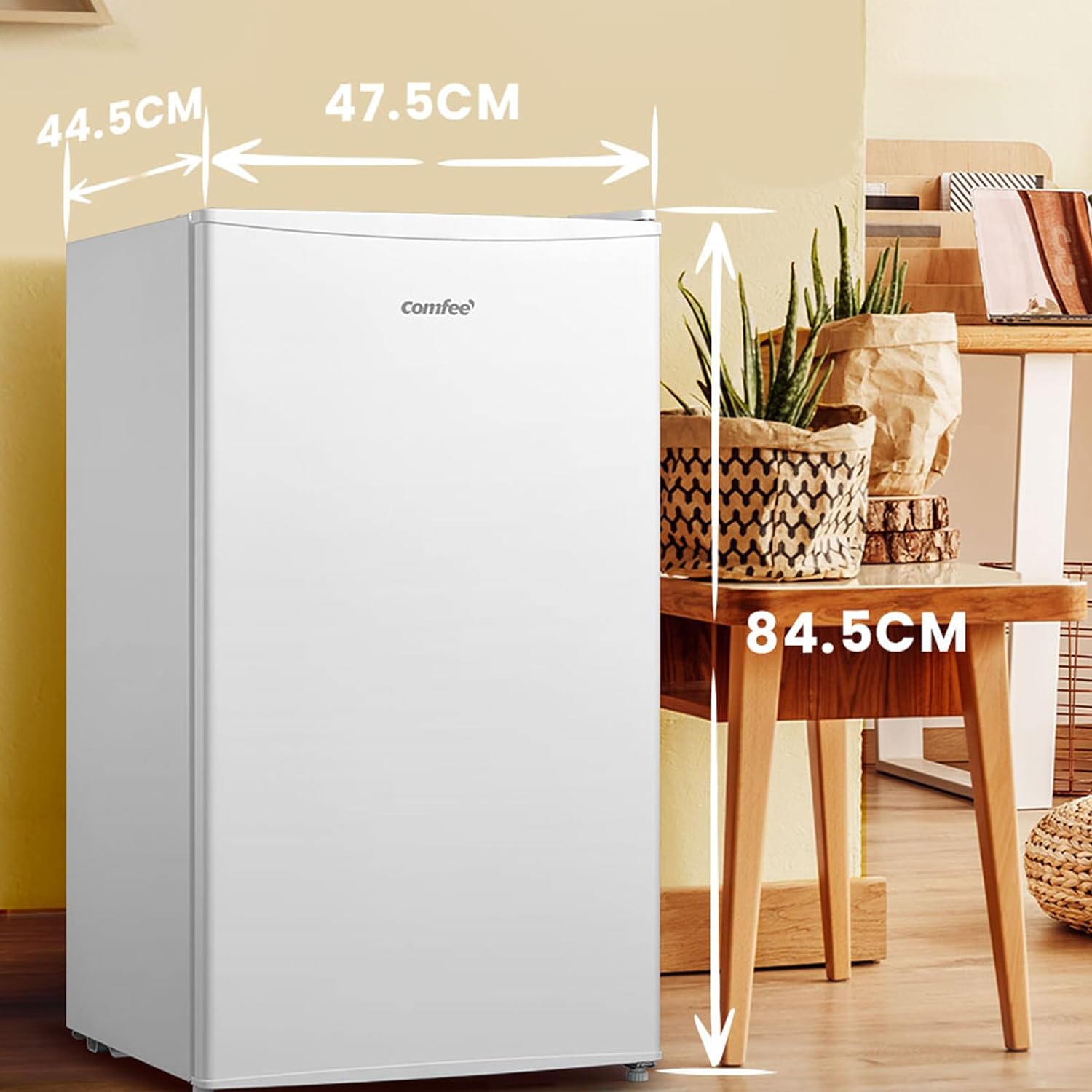 COMFEE' RCU60WH2(E) 60L Congelatore Verticale, Monoporta, Temperatura Regolabile, Porta Reversibile, Silenzioso, Libera Installazione, Bianco