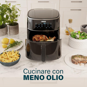 Princess Aerofryer digitale 6 L – Touchscreen digitale LED – 1500 W – 8 programmi – Una cottura più salutare – senza Oli – Nero – 182244