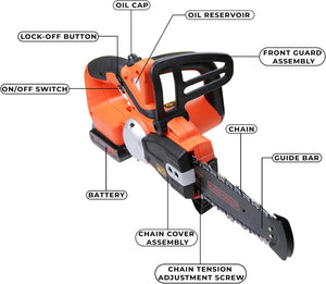 BLACK+DECKER, Elettrosega A Batteria Litio, Fino A 20 Cm Di Taglio, 18 V, 2.0 Ah, Nero Arancione. GKC1820L20-QW