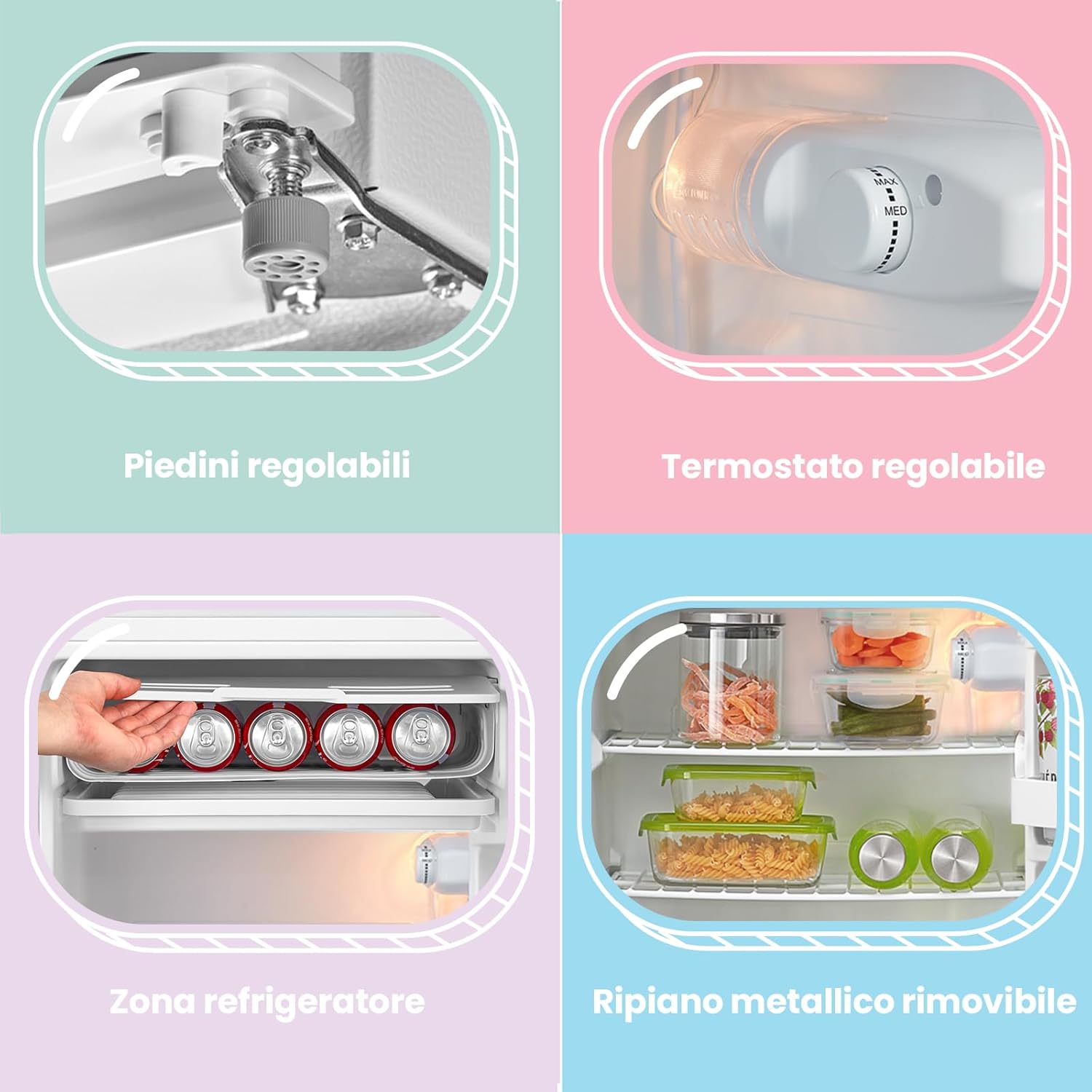 COMFEE' RCD93WH2(E) Frigorifero mono porta 93 L, Controllo della temperatura, Frigorifero piccolo sottotavolo, Silenzioso, Bianco