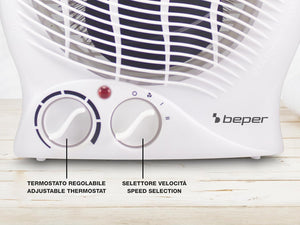 BEPER P203TER201 Termoventilatore da Bagno con Termostato Regolabile - Scaldino Elettrico Bagno Basso Consumo, 2000W