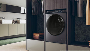 Haier I-Pro Serie 3, Lavasciuga 8+5 KG, Libera Installazione, Classe A, 1400 giri, Vapore, Sensori di Peso, Partenza Programmabile, AxLxP 85x60x62 cm, Antracite- HWD80-B14939S8-S