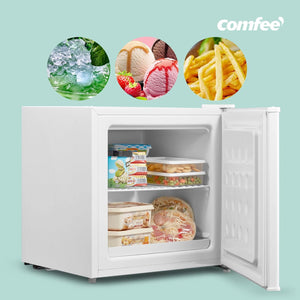 COMFEE' RCU40WH2(E) 31L Congelatore piccolo, Freezer piccolo con porta reversibile, Mini congelatore a 4 stelle, Silenzioso, Per Ufficio, Hotel, Casa, Bianco