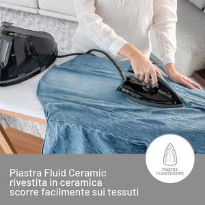 Imetec Energy Vapor, Ferro da Stiro con Generatore di Vapore, 6.5 BAR Pump, Colpo Vapore 400 g, 2400 W, Piastra Fluid Ceramic, Bloccaferro, Autospegnimento, Dispositivo di Pulizia, Tecnologia ECO