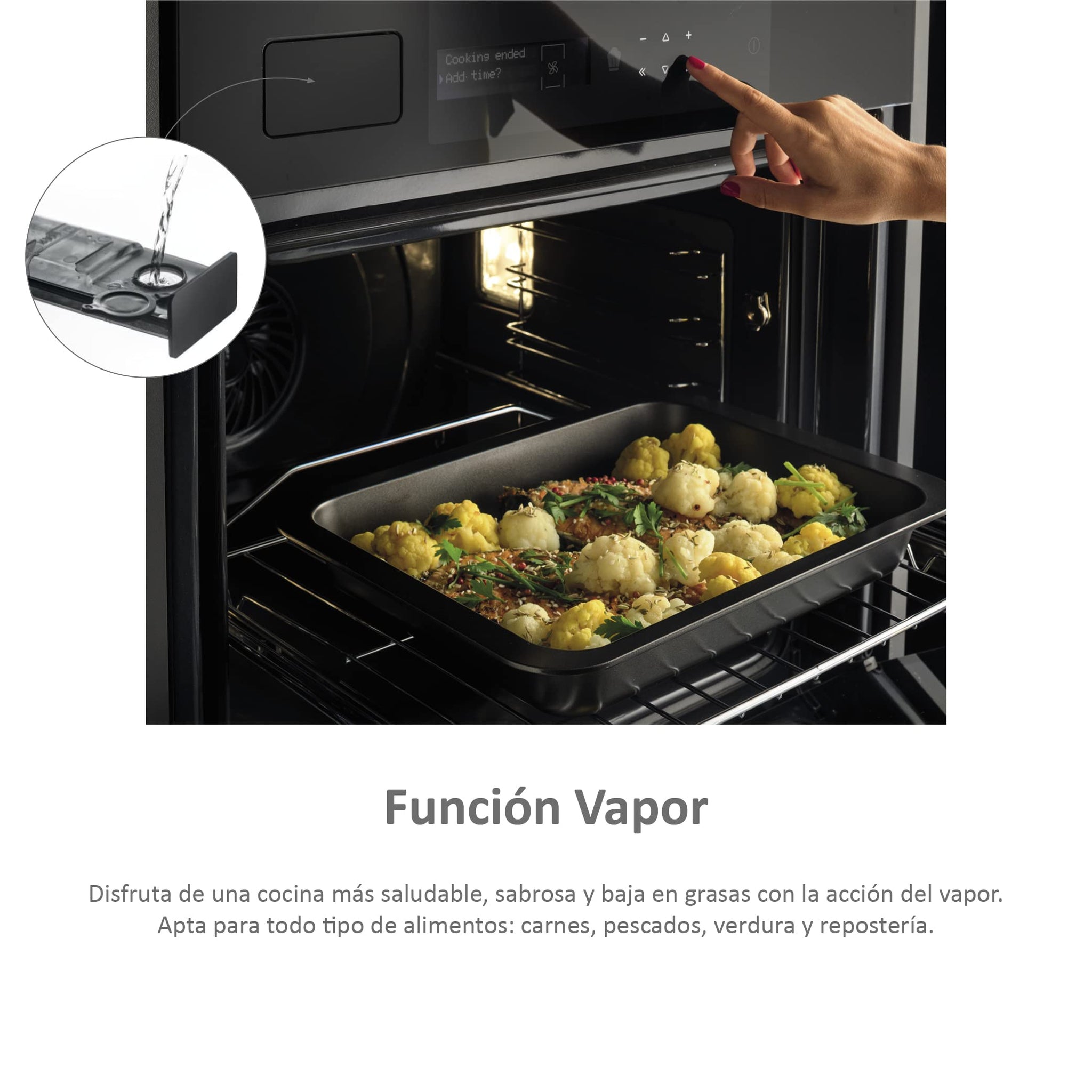 Haier Serie 4, HWO60SM5S5BH, forno a vapore, 70 litri, 3 resistenze, Wi-Fi, sonda termica, climatech, doppia illuminazione laterale, pulizia h2O, classe A+, nero