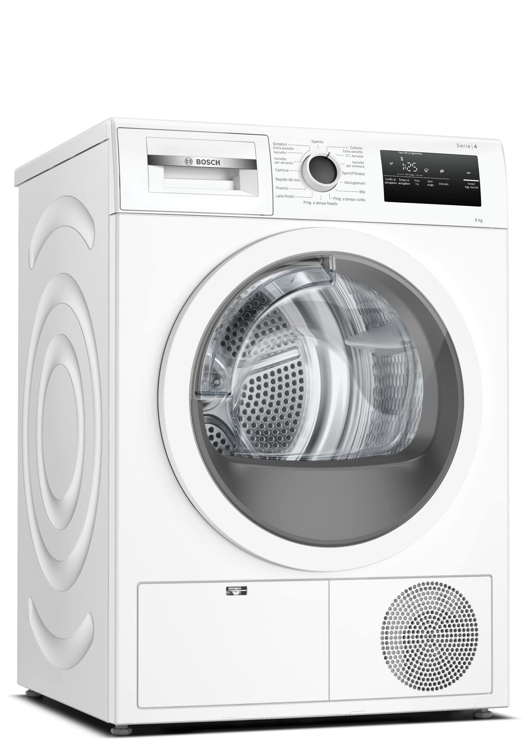 Bosch WTH85V08II Serie 4, Asciugatrice a pompa di calore, capacità 8 kg, EasyClean, Auto Dry, Programma Rapido