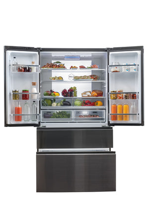 Haier HB26FSNAAA - Frigorifero Cube 4 Porte, Finitura Iconic Black, Libera installazione, ABT luce UV antibatterica, Nero - Iconic Black