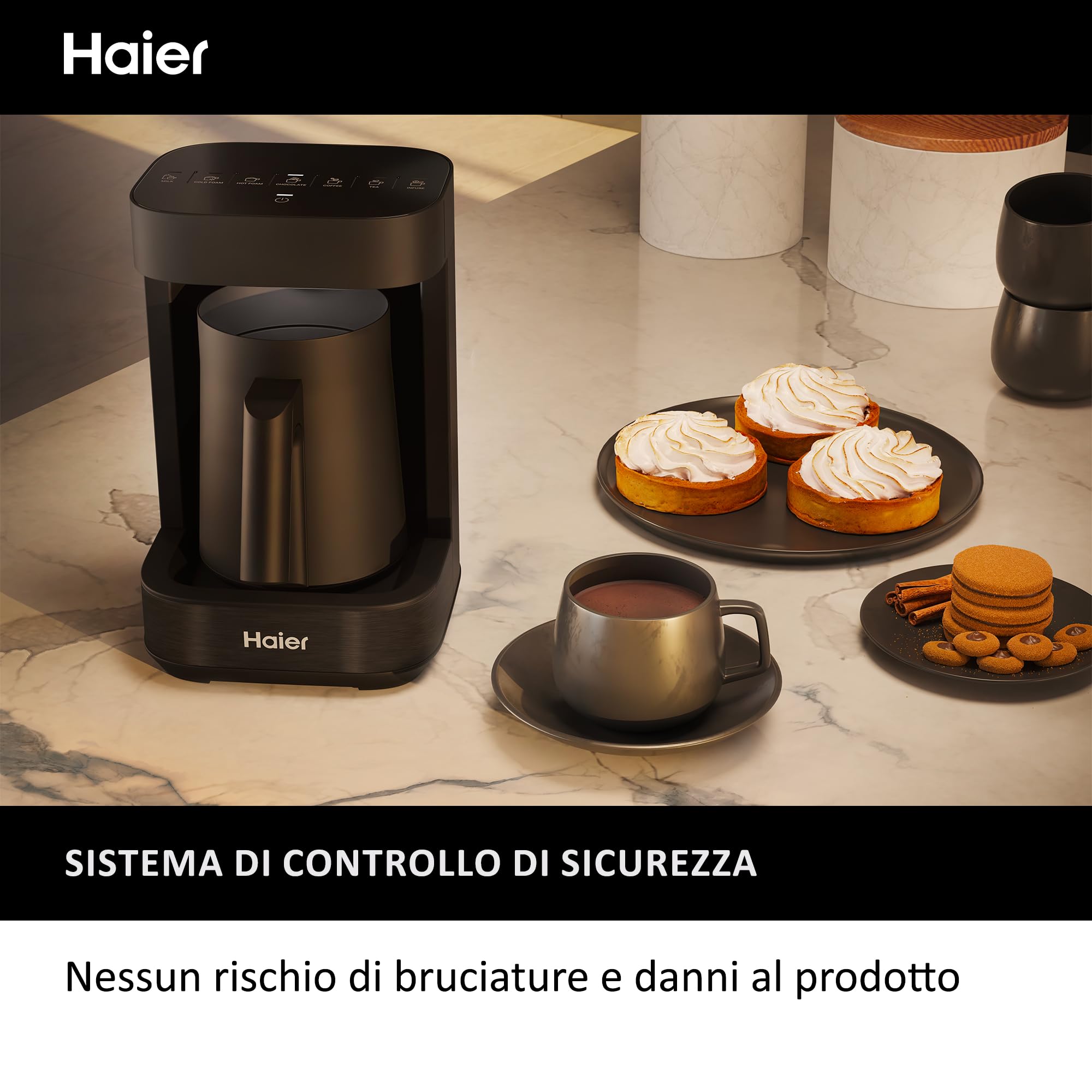 Haier Multi Beverage I-Master Serie 5, programmi multipli per caffè, cioccolata calda, tè e infusi [Nero]