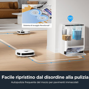 EUREKA J12 Ultra Robot Aspirapolvere e Lavapavimenti con Stazione, Evitamento Ostacoli AI 3D, Autosvuotante per 75 Giorni, Autopulente, Autoasciugante del mocio a 55°C, Navigazione LiDAR, WiFi