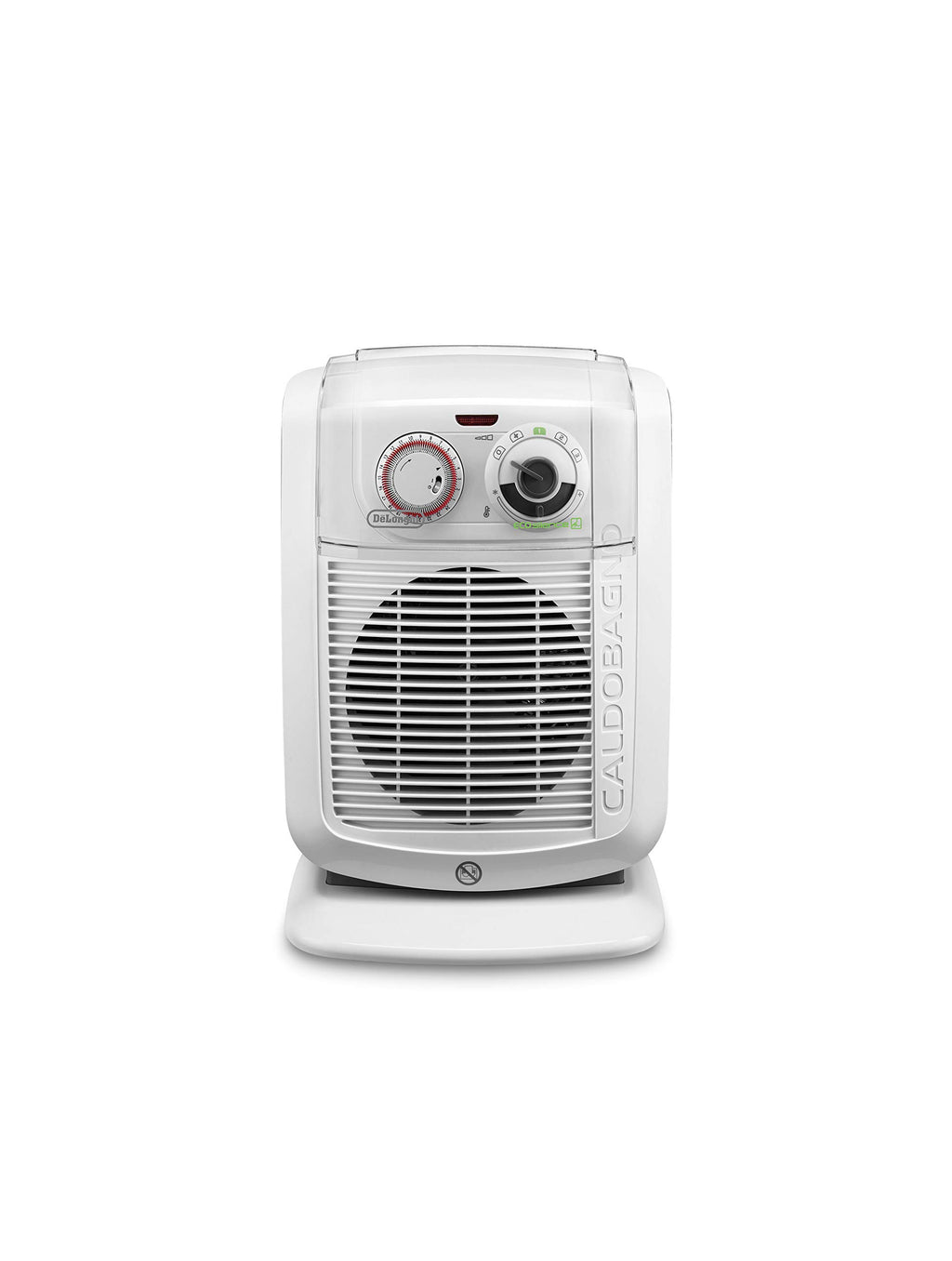 De'Longhi HBC 3030 Termoventilatore Caldobagno, 2 livelli di potenza, Funzione ECO-SILENCE, Protezione antigoccia, Ventilazione estiva, Avvolgicavo, per ambienti fino a 60 m³