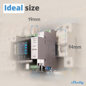 Shelly Pro EM 50A, Contatore di energia Wi-Fi e Bluetooth con comando a Contattori Con Misurazione Dei Consumi, Domotica, Compatibile Con Alexa e Google Home, Nessun Hub Richiesto