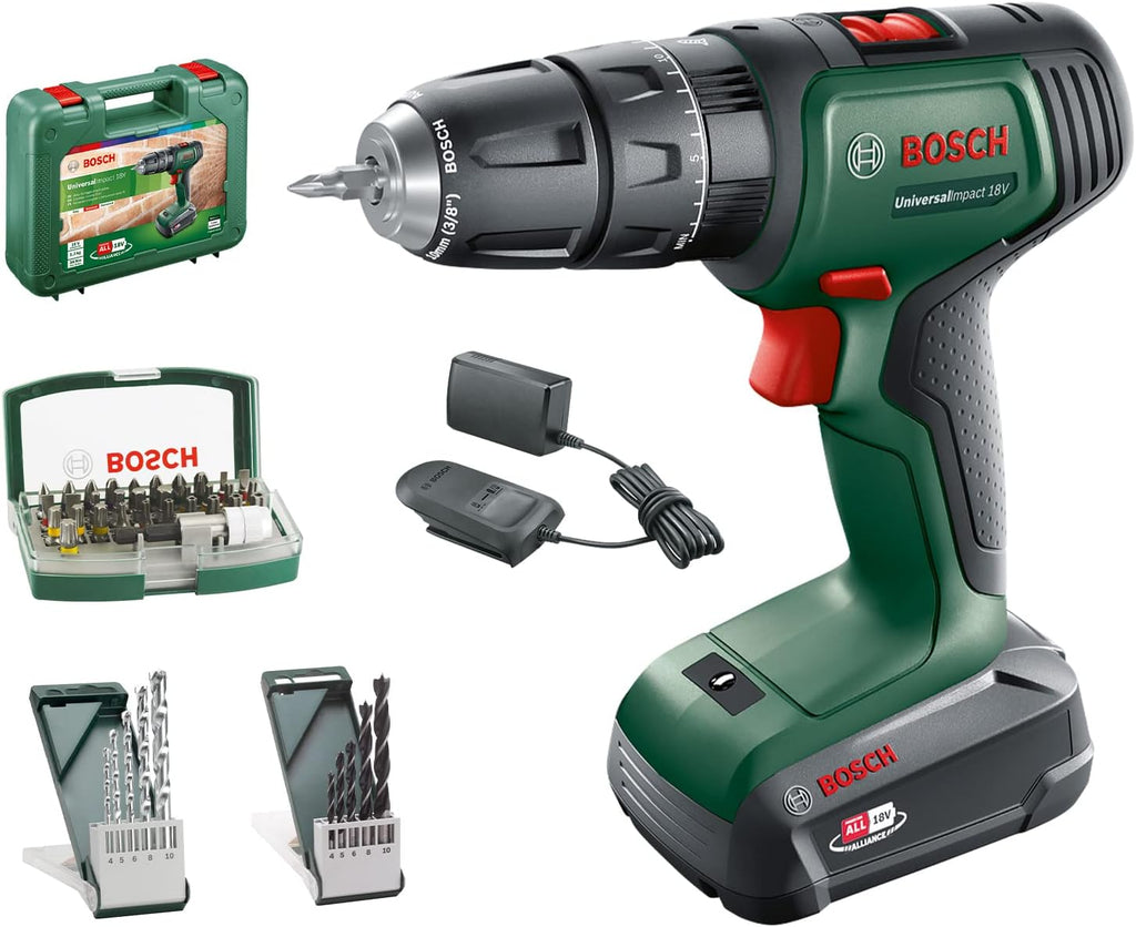 Bosch Trapano battente-avvitatore a batteria UniversalImpact 18V (1 Batteria, sistema 18 Volt, in Valigetta) – Amazon Exclusive