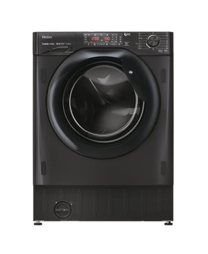 Haier Serie 4 HWDQ90B416FWBB-S - Lavasciuga da incasso, 9 kg di lavaggio, 5 kg di asciugatura/motore inverter, lavaggio extra asciutto grazie a 1.600 giri/min. Funzione lavaggio a vapore/protezione