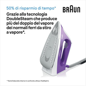Braun Carestyle1 IS1014VI, Ferro Generatore Di Vapore Con 5 Anni Di Assistenza, Carica Continua, Termostato Regolabile, Tanica 1,5L, AUTOSPEGNIMENTO, Colpo vapore 360g/min, Sistema Sicurezza, Viola