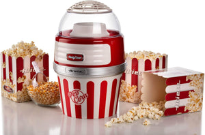 Ariete 2957 Pop Corn XL Party Time - Macchina per Popcorn - Scoppia 60gr di Mais in 2 minuti con Aria Calda - Ciotola Estraibile - 1100 Watt - Rosso