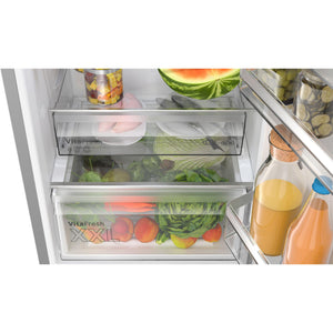 Bosch KGN362LBF, Serie 4, Frigorifero congelatore, 186 x 60 cm, 218 L refrigerante e congelatore da 103 l, effetto acciaio inossidabile, NoFrost, VitaFresh XXL per una maggiore freschezza,