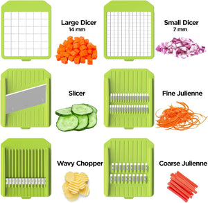 Affettatrice Mandolina per Verdure Multifunzione Tagliaverdure - Taglia Verdure Manuale con 6 Lame, Frutta Cipolla Patate Cubetti Julienne, Mandolina per Verdure Regolabile