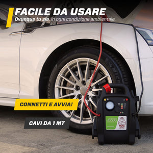MAXTOOLS JSL400 Avviamento d’Emergenza Professionale per Automobile 2400 A per Veicoli Diesel e a Benzina di Grandi Dimensioni, Potente e Sicuro a 12 V, Batteria al Litio Esterna con USB