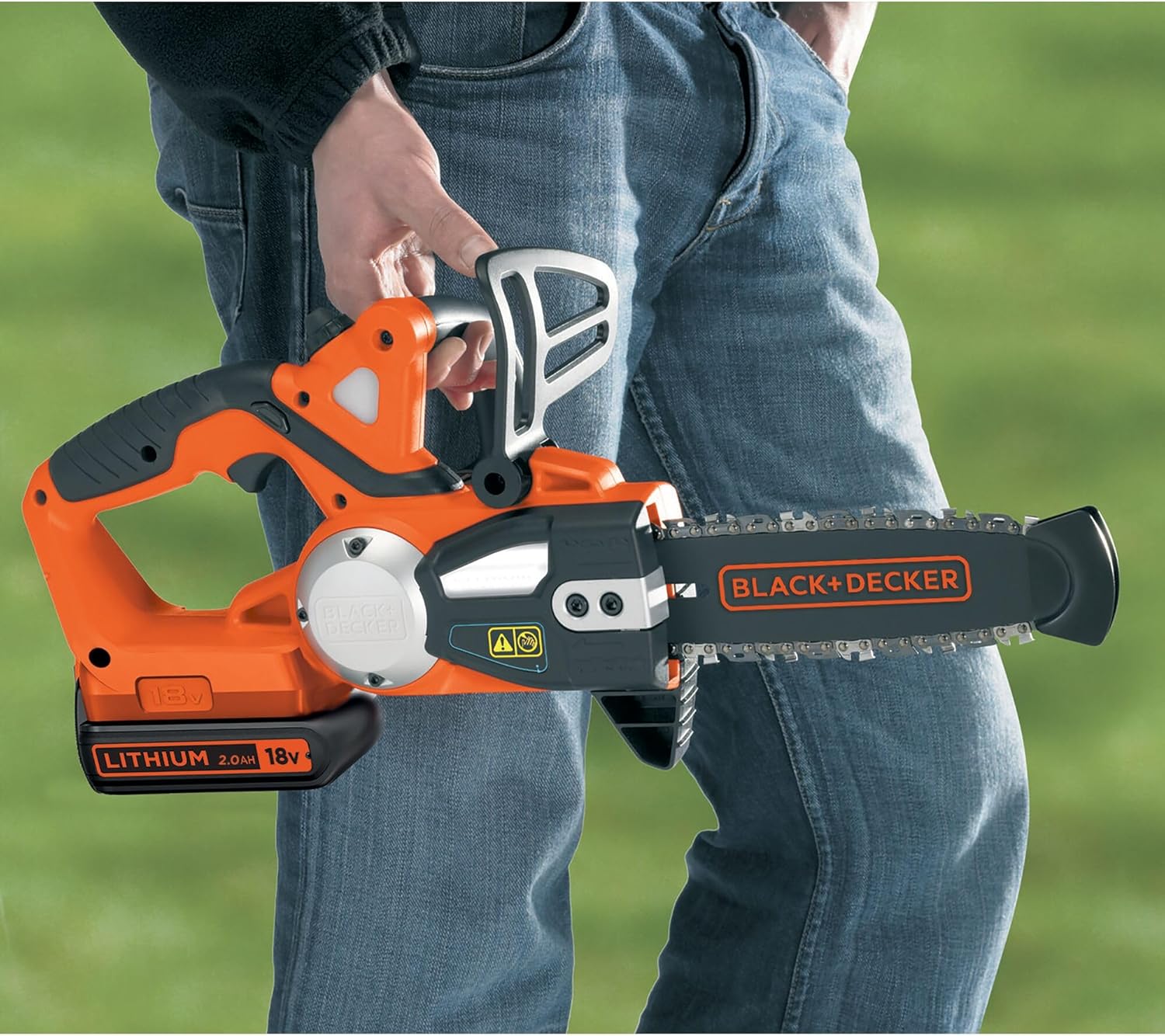 BLACK+DECKER, Elettrosega A Batteria Litio, Fino A 20 Cm Di Taglio, 18 V, 2.0 Ah, Nero Arancione. GKC1820L20-QW
