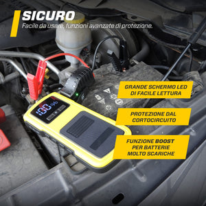 MAXTOOLS JSL400 Avviamento d’Emergenza Professionale per Automobile 2400 A per Veicoli Diesel e a Benzina di Grandi Dimensioni, Potente e Sicuro a 12 V, Batteria al Litio Esterna con USB