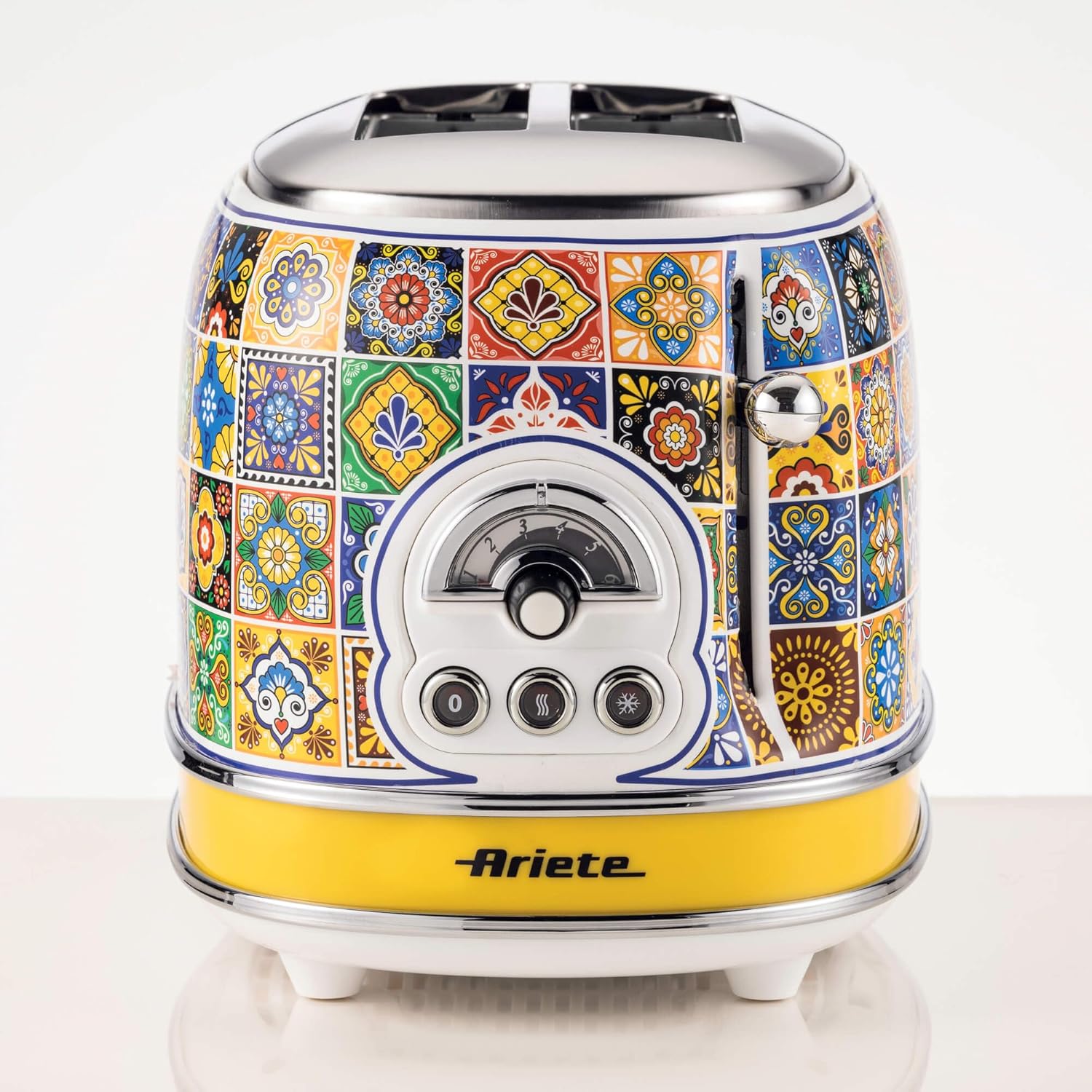 Ariete 155 Tostapane Positano, 810W, 2 fette, 6 livelli di doratura, Vassoio raccogli briciole, Funzione defrost, Espulsione automatica