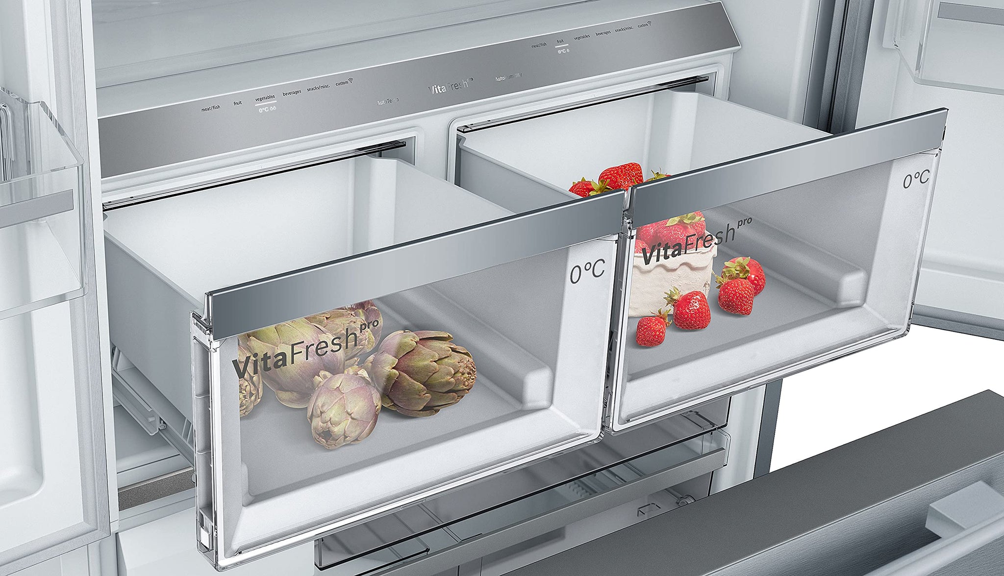Bosch KFF96PIEP Serie 8 Smarter French Door Frigorifero, 183 x 90,5 cm, refrigerante 402 l + congelatore da 171 l, VitaFresh pro 3 volte più a lungo, NoFrost mai più sbrinare, dispenser di ghiaccio e
