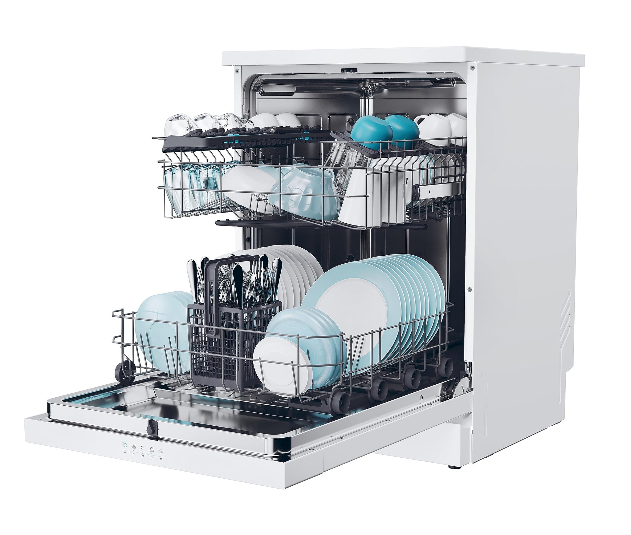 Candy Rapido' Lavastoviglie a Libera Installazione 60 cm, 14 Coperti, 8 Programmi, Partenza Ritardata fino a 9h, Ciclo Rapido 49 Min, Motore Inverter, Classe E, 59,7 x 59,8 x 85 cm, Bianca - CF 3E9E0W