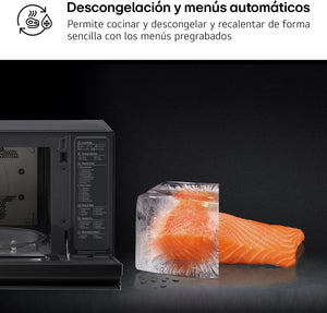 LG MJ3965BPS Forno Microonde Smart Inverter Combinato e Ventilato con Doppio Grill, 39 Litri, 1350 W, Programmi Automatici, 5 Livelli di Potenza, Piatto Microonde Crispy Incluso - Nero Fumè