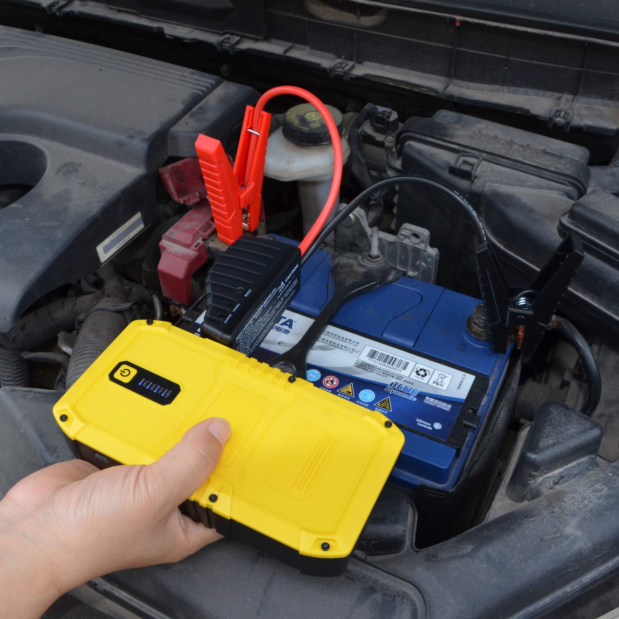MAXTOOLS JSL400 Avviamento d’Emergenza Professionale per Automobile 2400 A per Veicoli Diesel e a Benzina di Grandi Dimensioni, Potente e Sicuro a 12 V, Batteria al Litio Esterna con USB