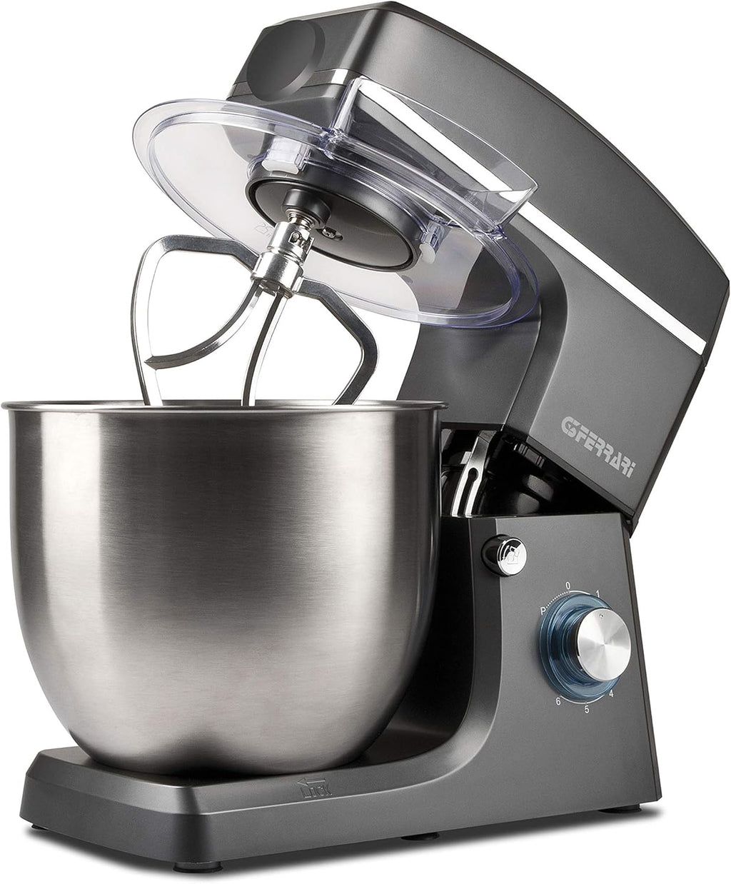 G3 Ferrari Impastatrice Planetaria con Tirapasta Pastaio 10&Lode G20113, 1500 W, 10 Litri, Acciaio Inossidabile, 6 velocità, Nero/Acciaio