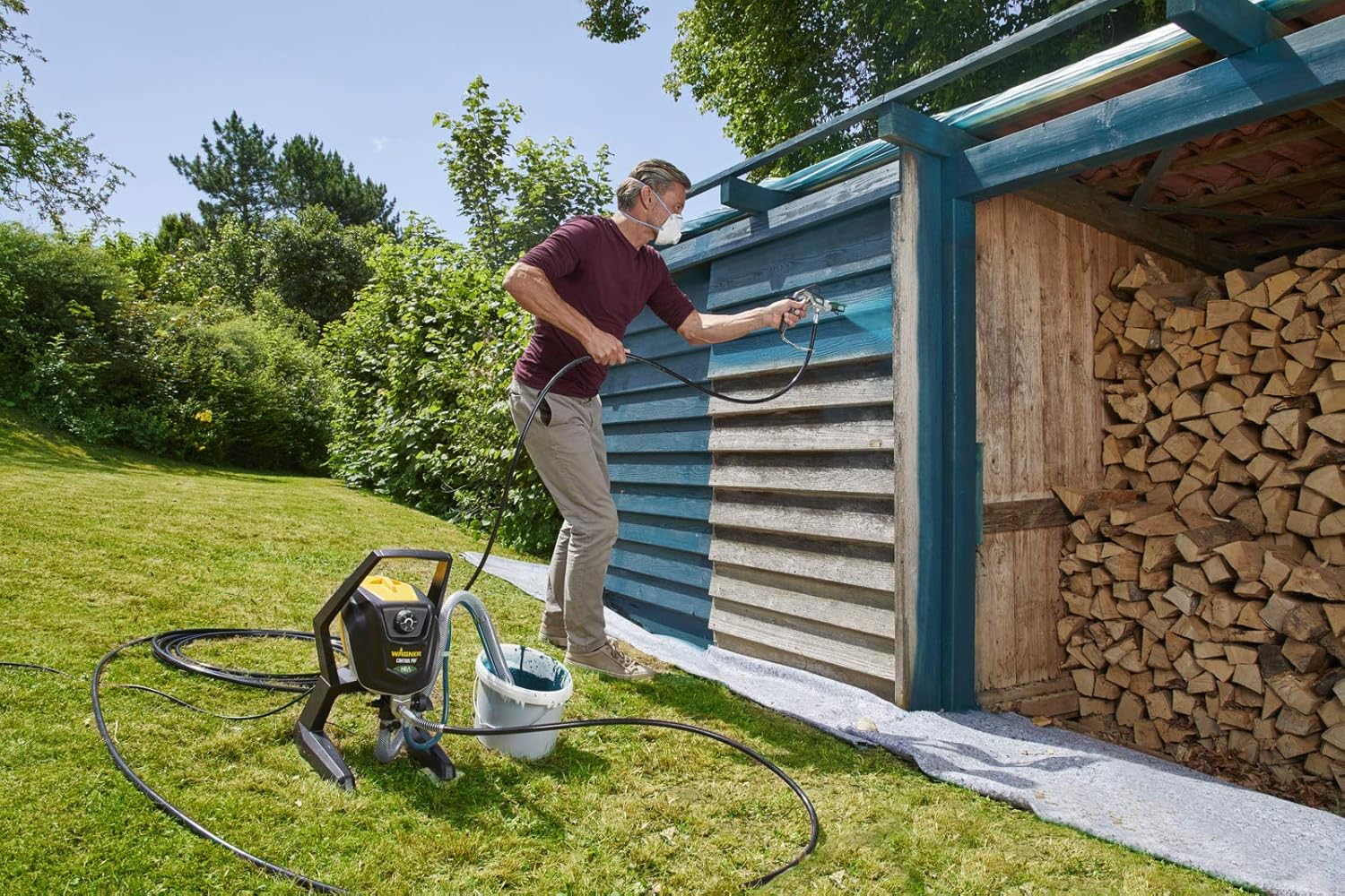 WAGNER Pistola a Spruzzo Airless Control Pro 350 R, per Vernici per Pareti (no farine minerali), Smalti e Velature, Conservanti del Legno e Anticorrosione, Resa 15 M²-2 Min, Tubo Flessibile 15 M