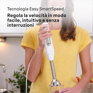 Braun MultiQuick7 MQ7035I, 5 ANNI DI ASSISTENZA, Potenza 1000W, Frullatore a immersione, Tecnologia Splash Control, Frusta a Filo in Acciaio, Tritatutto da 500ml, Bicchiere senza BPA 600ml, Bianco