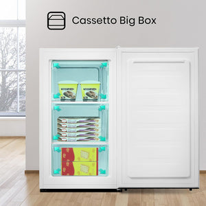 Hisense MUZ48060F Congelatore monoporta verticale da libera installazione, 3 Cassetti, Classe F, Capacità netta 65 Litri, Bianco
