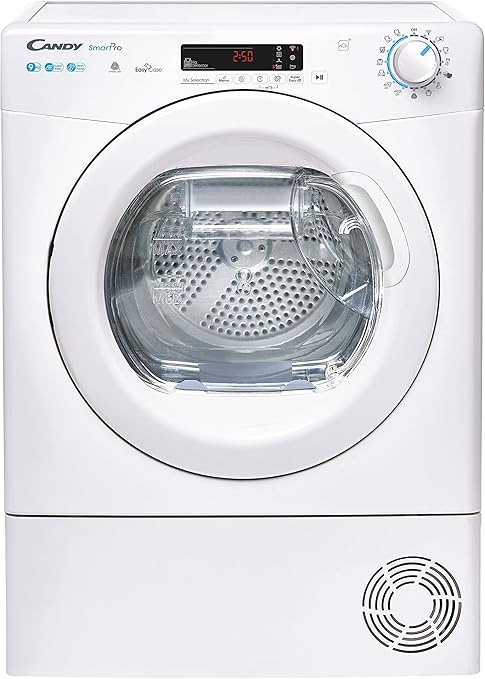 Candy Smart Pro Asciugatrice 9 Kg a Pompa di Calore, Libera Installazione, Classe A++, Connessione Wi-Fi + BLE, Controllo da App, Snap & Dry, 59,6 x 58,5 x 85 cm, Bianca - CSOE H9A2DE-S