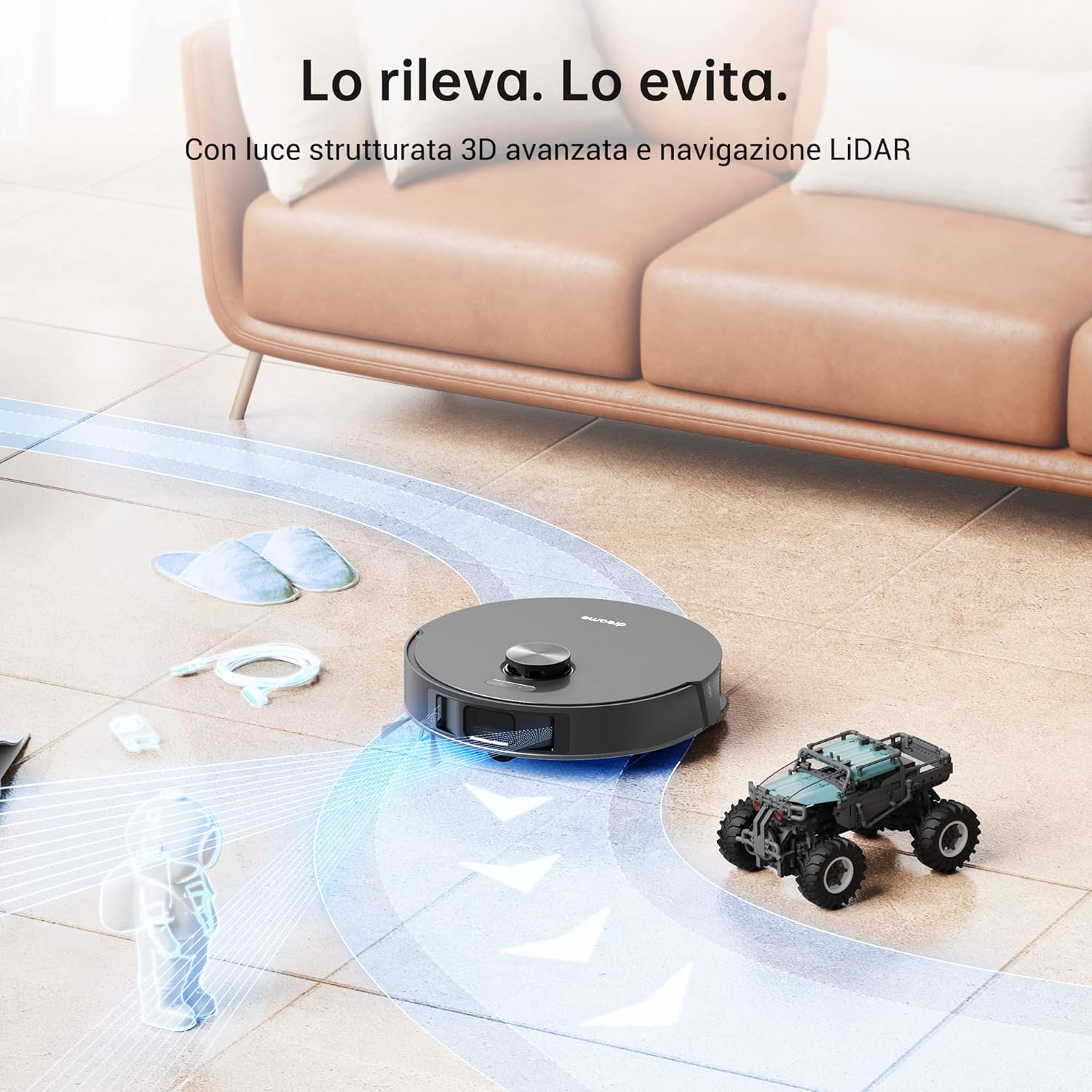 Dreame L10s Pro Robot 2in1 Aspirapolvere e Lavapavimenti, Moci Rotanti, Rilevamento ostacoli 3D, Mappatura Multipiano, Aspirazione Potente 5300Pa Pavimenti Duri Tappeti, Peli Animali, WiFi/APP/Alexa