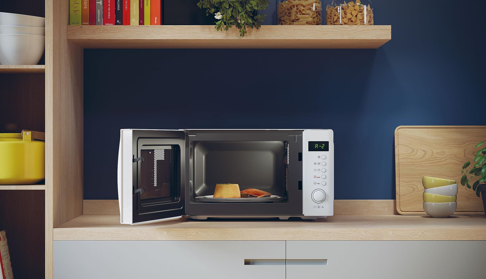 Candy Idea Forno a Microonde 20 Litri, 700W, 13 Programmi di Cottura, Funzioni Defrost e Start Express, Child Lock, App hOn, Libera Installazione, 45,2 x 33,5 x 26,2 cm, Bianco - CMWA20SDLW