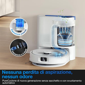 ECOVACS DEEBOT N20e Plus Robot Aspirapolvere, 10000 Pa, Pulizia Senza Sforzo per 45 Giorni, Spazzola Antigroviglio, Durata 350 min, Arrampicata da 20 mm