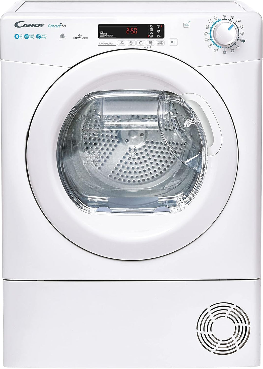 Candy Smart Pro Csoe H8A2De-S Asciugatrice A Pompa Di Calore, 8 Kg, Carica Frontale, Programma Stiro Facile, Connettività Nfc, Libera Installazione, Classe A++, Bianco, 59.6 x 58.5 x 85 Cm