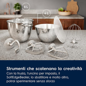 Electrolux Impastatrici Planetaria Robot da Cucina Multifunzione, E6KM1-4BPT, Kitchen Assistent Machine