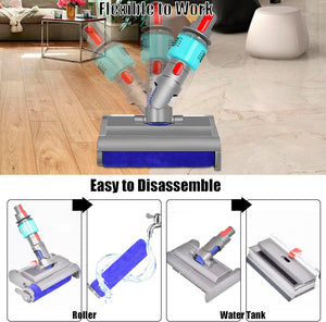 Italdos Spazzola Lavapavimento compatibile per Dyson V8 V10 V11 V15 Pulizia a Umido e Secco, con Luce Verde Pulisce e Asciuga i Pavimenti Duri, Serbatoi Acqua Sporco e Pulito Separati