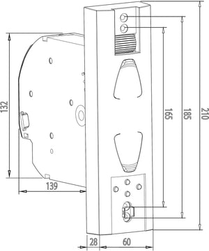 Superrollo GW190 avvolgitore elettrico a incasso per cassetta della cinghia, azionamento per tapparelle fino 45 kg (circa 6 m²), per cinghia da 23 mm
