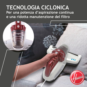 Hoover Ultra Vortex MBC500UV 011 Battimaterasso con Luce UV-C, 500W, 0,3 L, Antiacaro, Antibatterica, Rimuove Allergeni e Polvere, 3 Programmi, Rosso