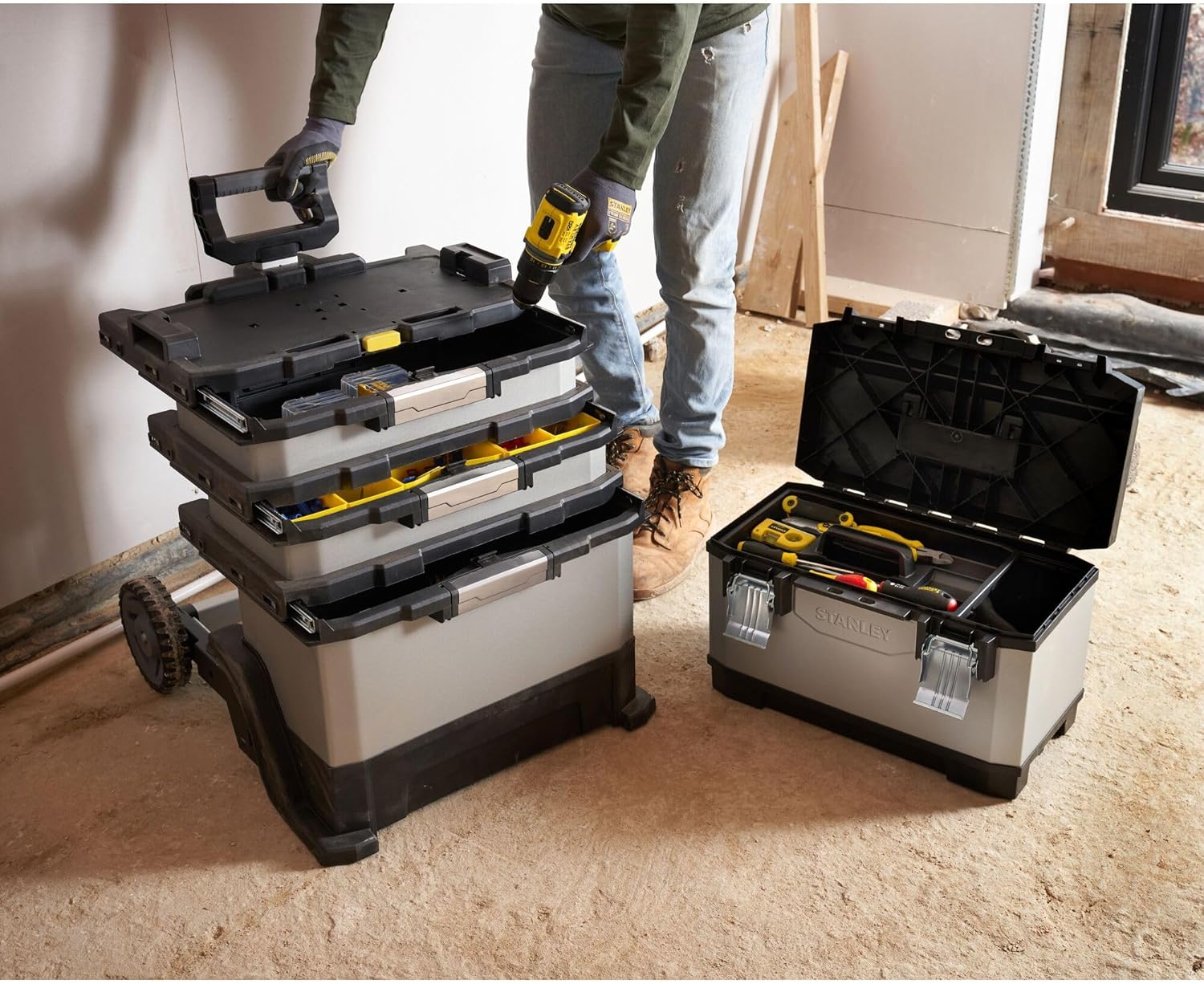 STANLEY FATMAX, Carrello Porta Utensili, Metallo e Polipropilene (plastica), 56.8 x 89.3 x 38.9 cm. 1-95-622
