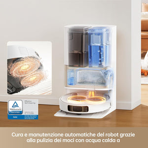 DREAME L10s Pro Ultra Heat Robot aspirapolvere e lavapavimenti, spazzola per triturazione dei capelli inclusa, mop autopulente con acqua calda, aspirazione 7.000 Pa,pulizia pavimenti con doppio mop