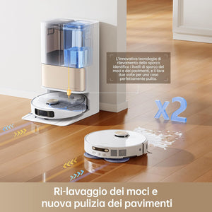 DREAME L10s Pro Ultra Heat Robot aspirapolvere e lavapavimenti, spazzola per triturazione dei capelli inclusa, mop autopulente con acqua calda, aspirazione 7.000 Pa,pulizia pavimenti con doppio mop