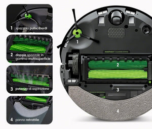 iRobot Roomba Combo j7, Robot Aspirapolvere Lavapavimenti, Mappatura Intelligente, Wi-Fi, Rilevamento Ostacoli, 2 Spazzole in Gomma Multi-Superficie, Programmabile con App e Assistente Vocale