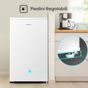 Hisense MUZ48060F Congelatore monoporta verticale da libera installazione, 3 Cassetti, Classe F, Capacità netta 65 Litri, Bianco
