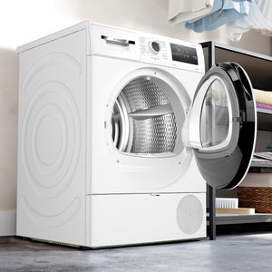 Bosch - Asciugatrice con pompa di calore, 8 kg, serie 4, Easy Clean, AutoDry, Antirughe, Bianco, WTR85V00ES
