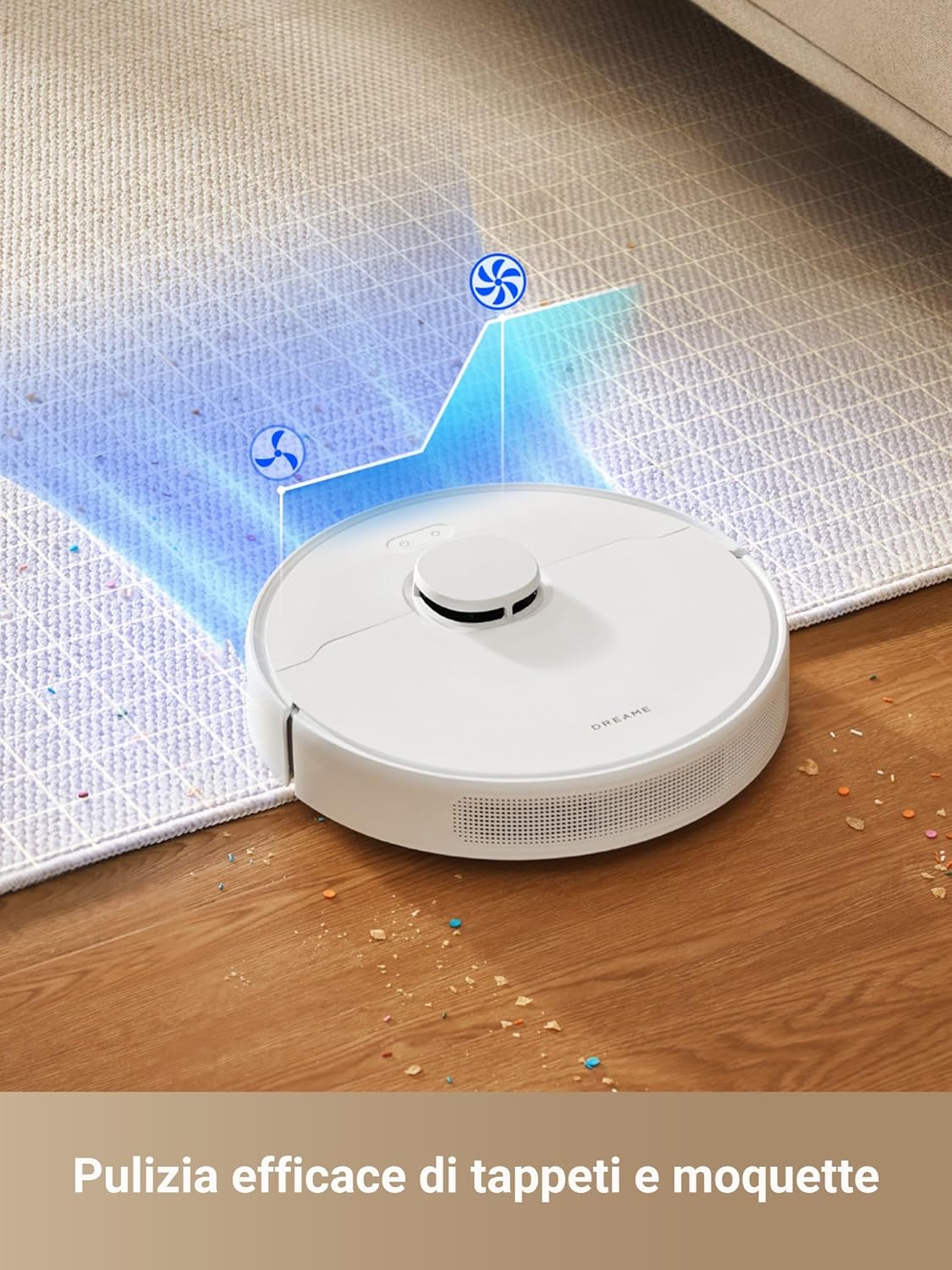 DREAME D10 Plus Gen 2 Robot Aspirapolvere Lavapavimenti con Svuotamento Automatico Polvere, Navigazione LiDAR Rilevamento Ostacoli, Aspirazione 6000Pa Tappeti Peli Animali, Autonomia 285min