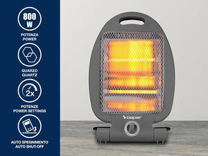 BEPER P203PAN001 Stufa al quarzo, Basso Consumo Energetico, 800W 2 Livelli di Potenza, Pannello radiante al quarzo, Grigio